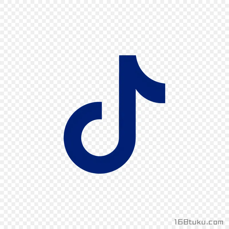 深蓝色抖音标志png素材免抠素材