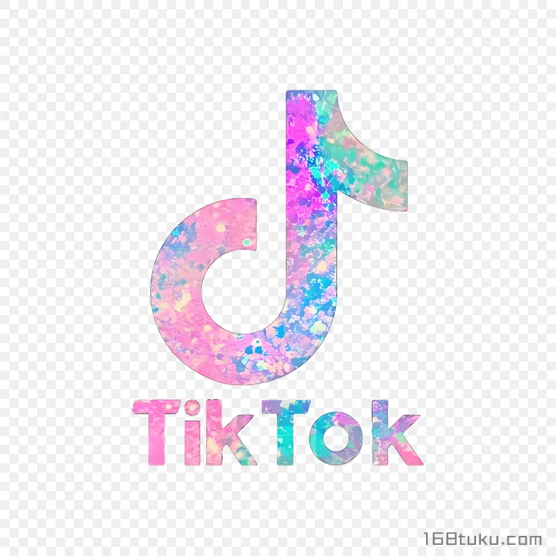 彩墨风抖音TIKTOK标志png素材免抠素材