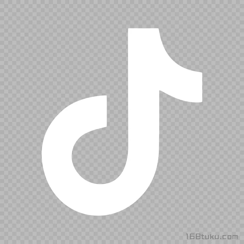 白色抖音logo标志png素材免抠素材