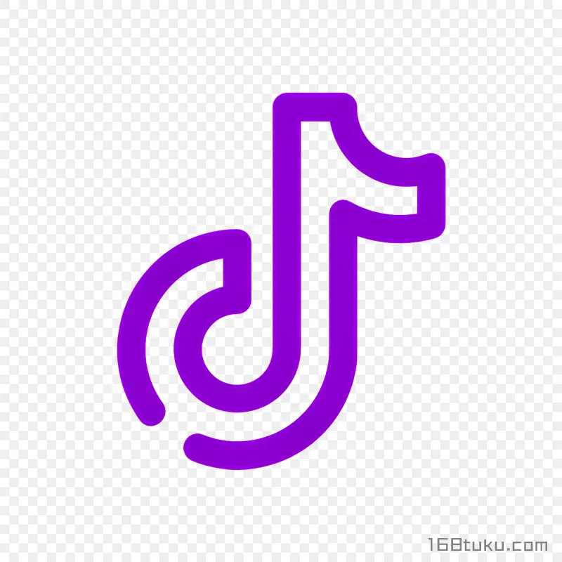 紫色镂空抖音logo标志png素材免抠素材