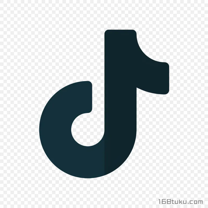 灰色抖音logo标签png素材免抠素材