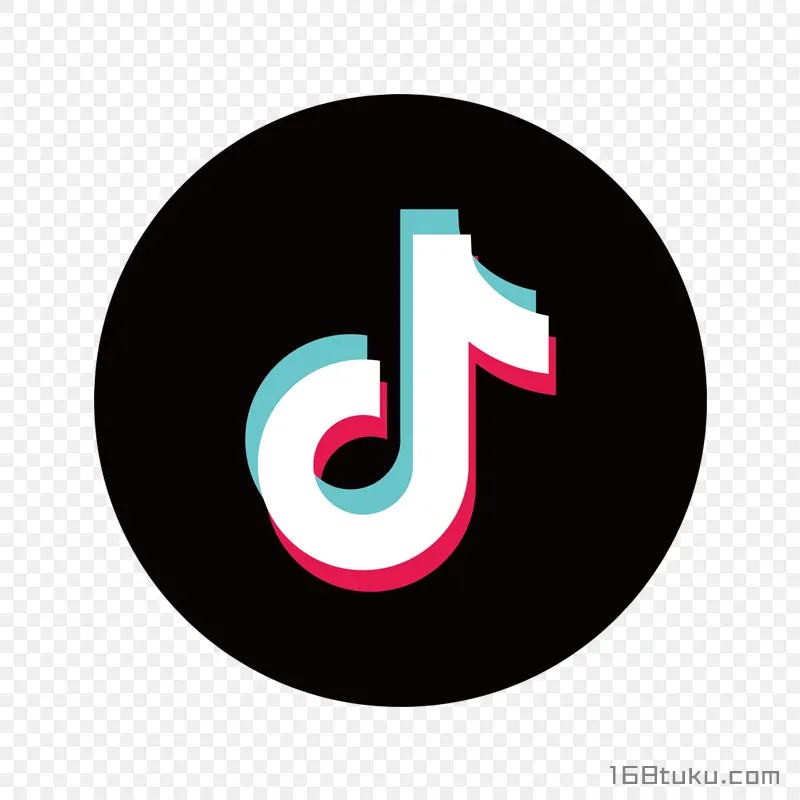 圆形背景抖音logo标志png素材免抠素材