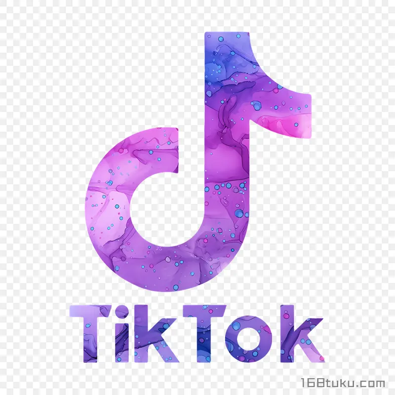紫色星空创意tiktok抖音logo图标png素材免抠素材