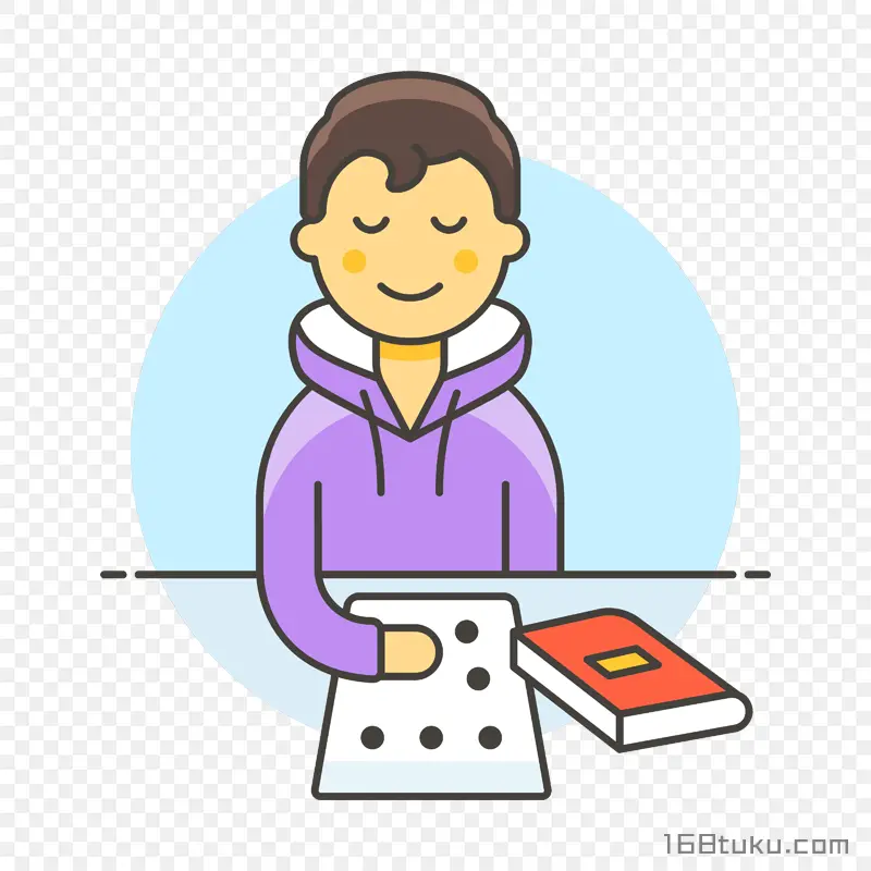 正在学习的男孩png素材免抠素材