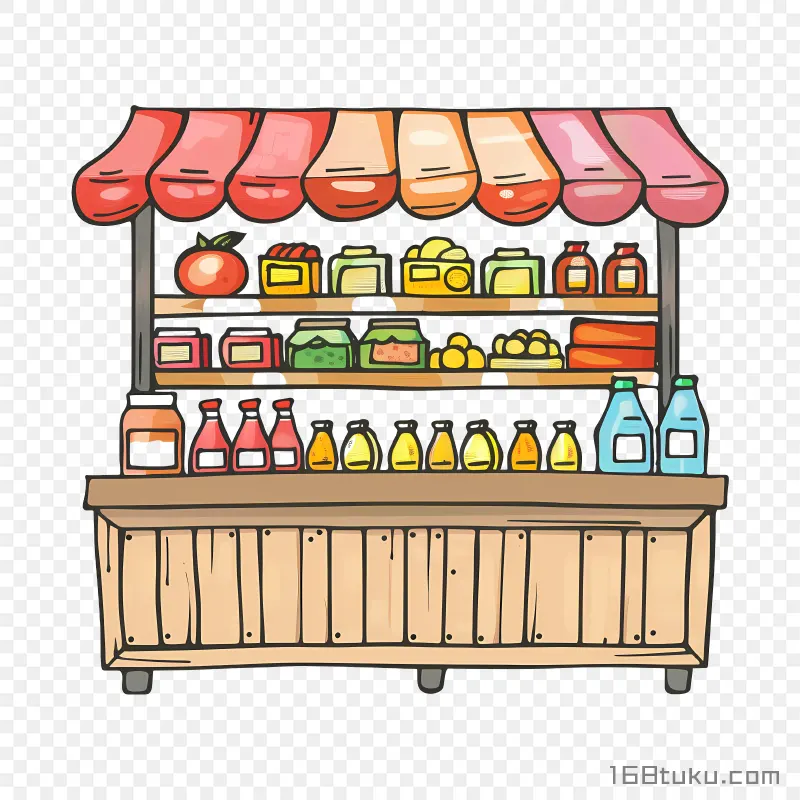 果汁店水果架冷饮架水果货架png素材免费png