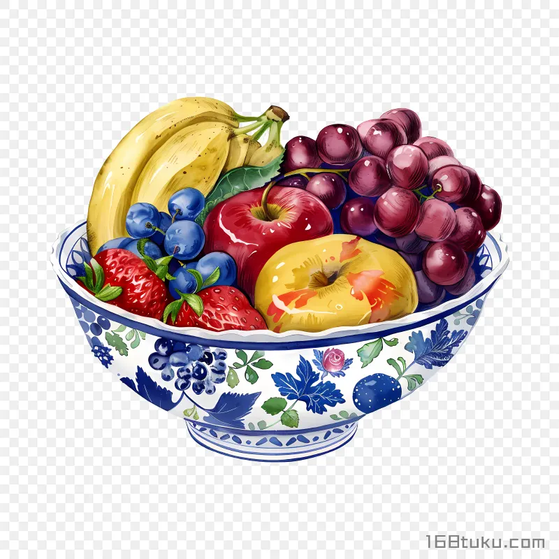 装水果的陶瓷碗png素材免费png