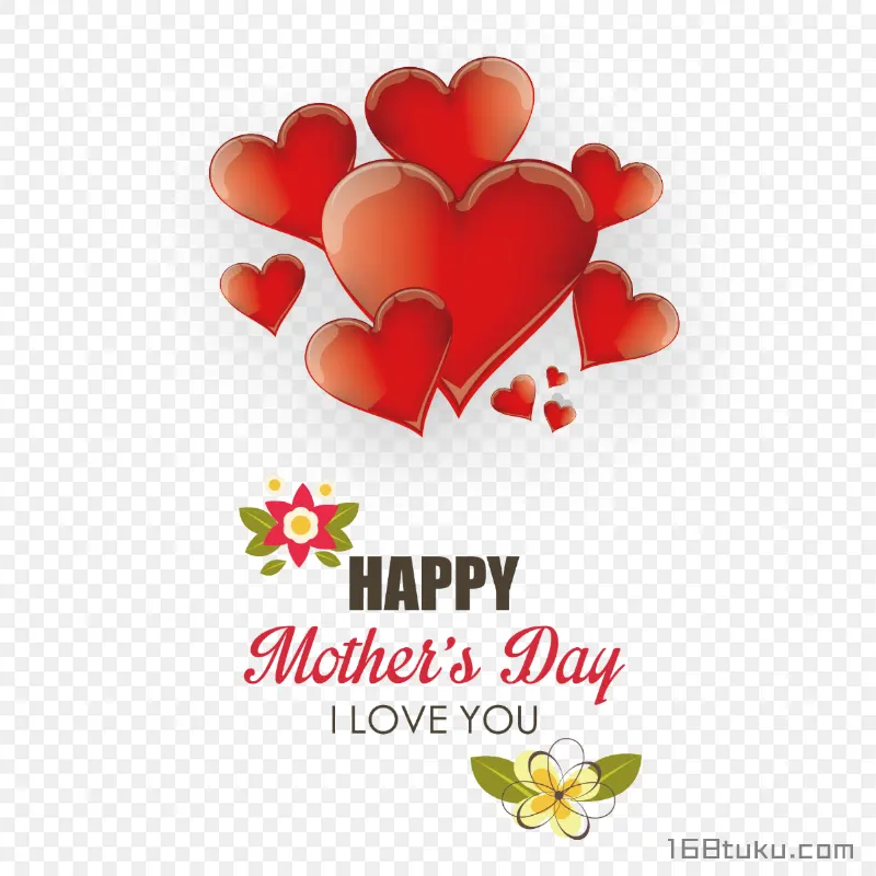 母亲节红心素材Happy mother's day png素材免费png
