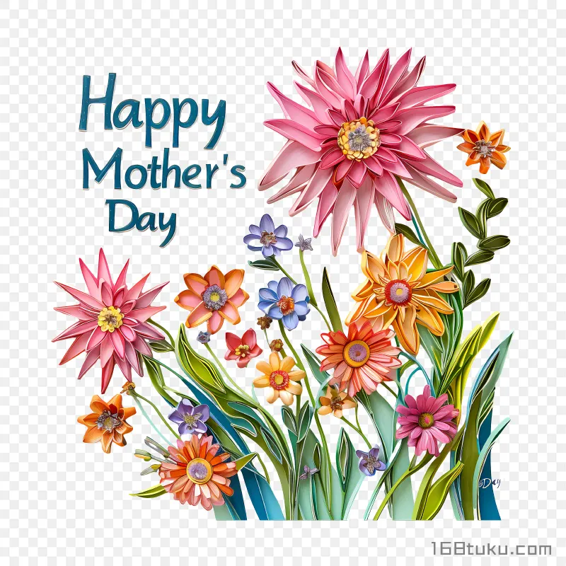 母亲节的鲜花花朵 Happy mother's day png素材免费png