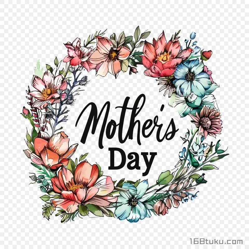 花环装饰mother's day png素材免费png